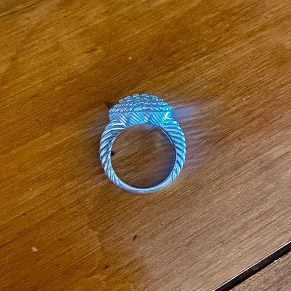 Judith Ripka Sterling Silver Heart Diamonique Pave Ring Size 7 - Picture 6 of 10